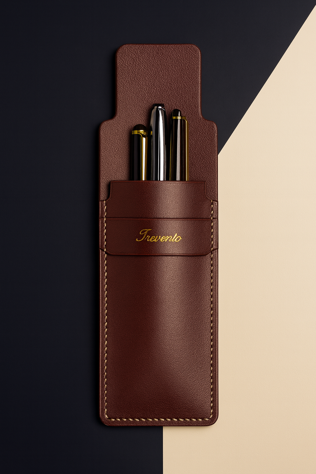 Trevento leather Etui - Burgundy