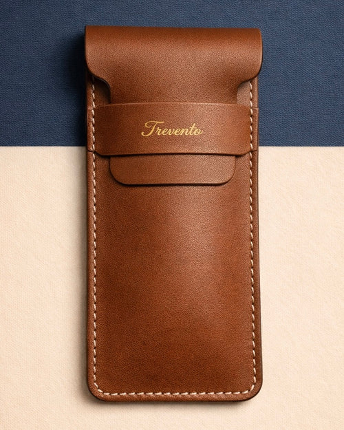 Trevento leather etui - Brown