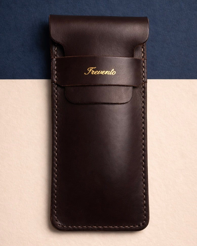Trevento leather etui - Dark brown